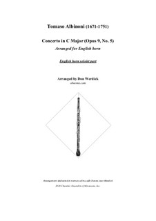 Concerto No.5 in C Major: For english horn and string orchestra – solo part by Tomaso Albinoni