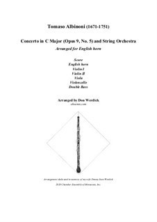 Concerto No.5 in C Major: For english horn and string orchestra by Tomaso Albinoni