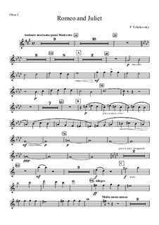 Complete Overture: Oboe I part by Pyotr Tchaikovsky