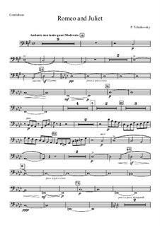 Complete Overture: Double bass part by Pyotr Tchaikovsky