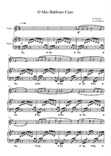 10 Easy Classical Pieces for Violin and Piano Vol.4: O Mio Babbino Caro by Johann Sebastian Bach, Tomaso Albinoni, Joseph Haydn, Wolfgang Amadeus Mozart, Franz Schubert, Jacques Offenbach, Richard Wagner, Giacomo Puccini, folklore