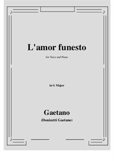 L'amor funesto. Romance: G Major by Gaetano Donizetti