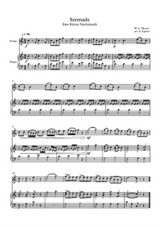 10 Easy Classical Pieces for Violin and Piano Vol.4: Serenade (Eine Kleine Nachtmusik) by Johann Sebastian Bach, Tomaso Albinoni, Joseph Haydn, Wolfgang Amadeus Mozart, Franz Schubert, Jacques Offenbach, Richard Wagner, Giacomo Puccini, folklore