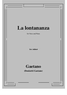 La lontananza: E minor by Gaetano Donizetti