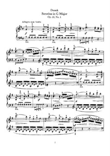 Six Sonatinas for Piano, Op.20: No.1 in G Major by Jan Ladislav Dussek