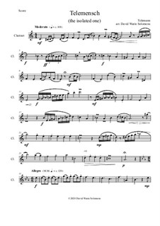 Telemensch (The isolated one): For clarinet solo by Georg Philipp Telemann