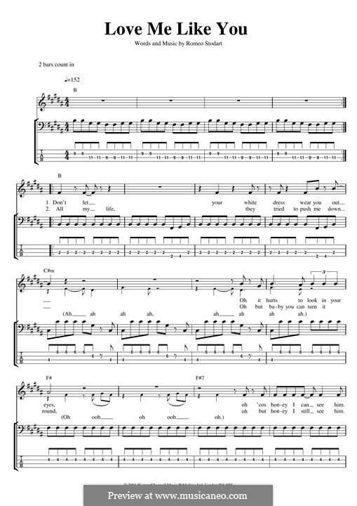 Love Me Like You (The Magic Numbers): For bass guitar by Romeo Stodart