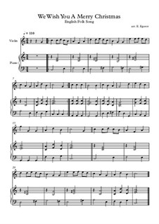 10 Easy Classical Pieces for Violin and Piano Vol.4: We Wish You A Merry Christmas by Johann Sebastian Bach, Tomaso Albinoni, Joseph Haydn, Wolfgang Amadeus Mozart, Franz Schubert, Jacques Offenbach, Richard Wagner, Giacomo Puccini, folklore