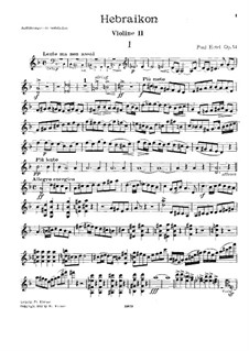 String Quartet 'Hebraikon', Op.14: Violin II part by Jean Paul Ertel