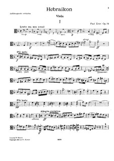 String Quartet 'Hebraikon', Op.14: Viola part by Jean Paul Ertel