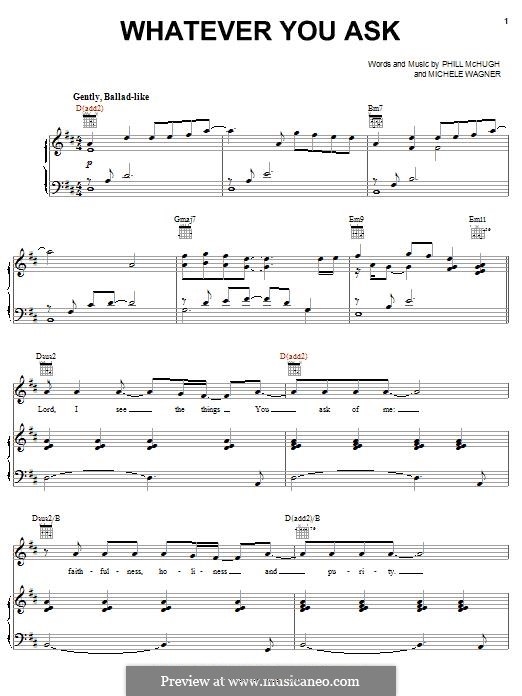 Whatever You Ask: For voice and piano (or guitar) by Phill McHugh, Michelle Wagner