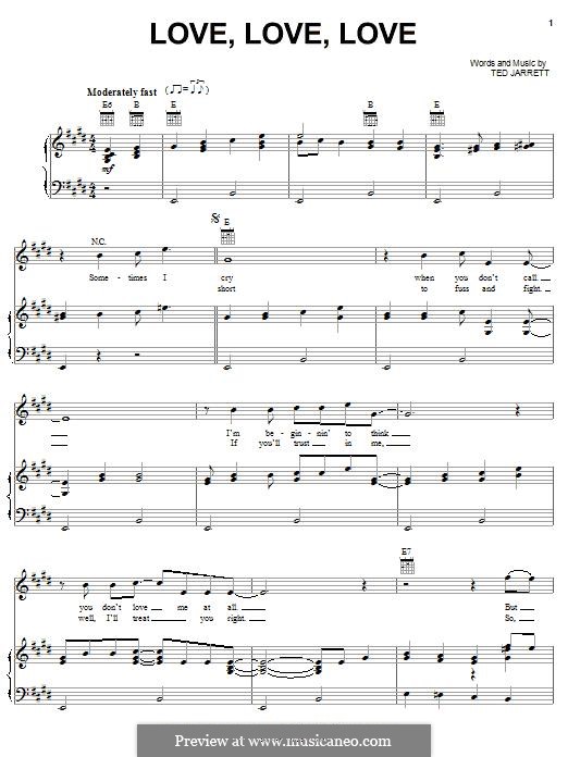 Love, Love, Love: For voice and piano (or guitar) by Ted Jarrett