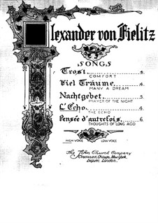 L'écho (The Echo): Piano-vocal score by Alexander von Fielitz