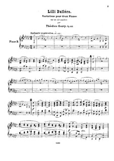 Lilli Bulléro. Variations for Two Pianos Four Hands, Op.62: Piano II part by Louis Théodore Gouvy
