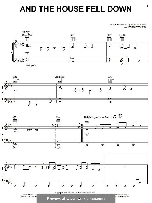 And the House Fell Down by E. John sheet music on MusicaNeo