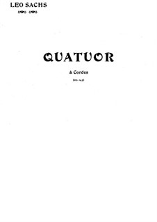 String Quartet in D Major, Op.143: Violin I part by Léo Sachs