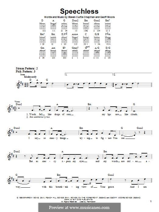 Speechless: For guitar by Steven Curtis Chapman