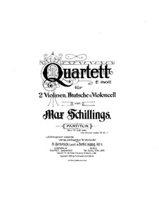 String Quartet in E Minor: Cello part by Max von Schillings