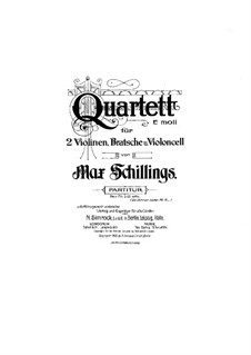 String Quartet in E Minor: Violin II part by Max von Schillings