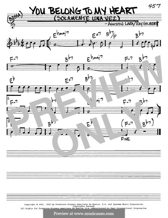 You Belong To My Heart (Solamente Una Vez): Melody line by Agustin Lara