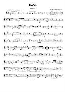 Elegy for Flute, Violin (or Two Violins) and Piano, Op.21: Violin part by Wilhelm Theodor Søderberg