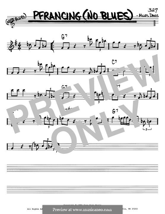 Pfrancing (No Blues): Melody line by Miles Davis