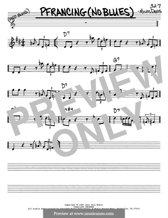 Pfrancing (No Blues): Melody line by Miles Davis