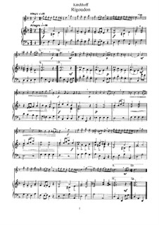 Rigaudon in D Minor for Flute and Piano: Score by Gottfried Kirchoff