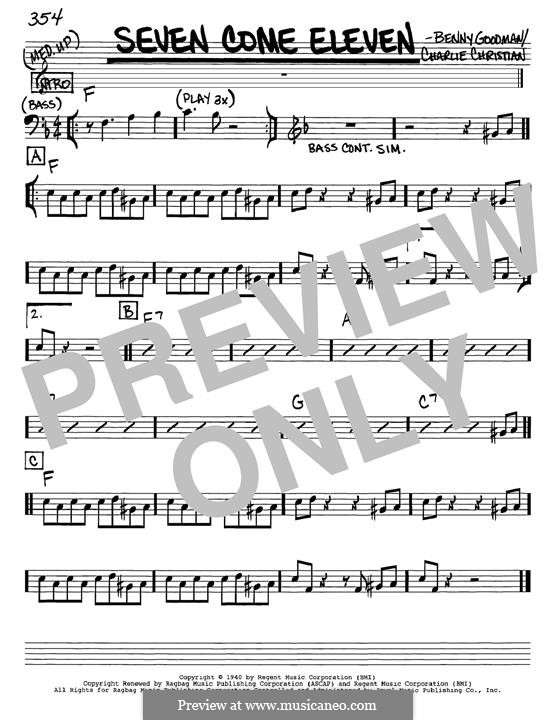 Seven Come Eleven: Melody line by Benny Goodman, Charlie Christian