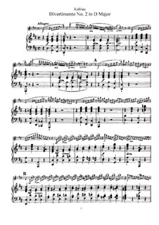 Six Divertissements for Flute and Piano ad libitum, Op.68: Divertissement No.2 – score by Friedrich Kuhlau