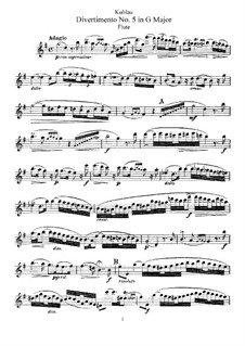 Six Divertissements for Flute and Piano ad libitum, Op.68: Divertissement No.5 – solo part by Friedrich Kuhlau