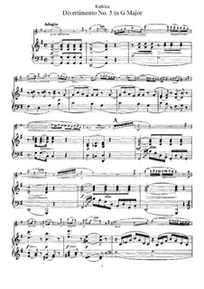 Six Divertissements for Flute and Piano ad libitum, Op.68: Divertissement No.5 – score by Friedrich Kuhlau