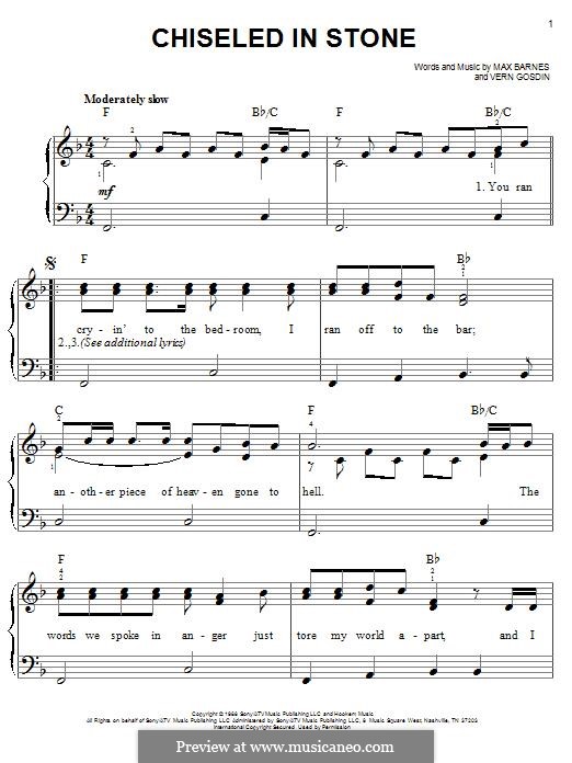 Chiseled in Stone by M. Barnes sheet music on MusicaNeo