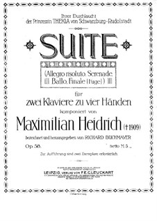 Suite for Two Pianos Four Hands, Op.58: Suite for Two Pianos Four Hands by Maximilian Heidrich