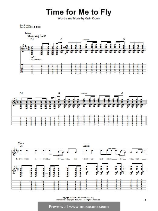 Time for Me to Fly (REO Speedwagon): For guitar by Kevin Cronin