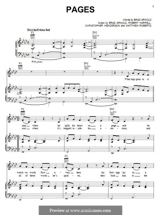 Pages (3 Doors Down) by B. Arnold, C. Henderson, M. Roberts, R. Harrell ...