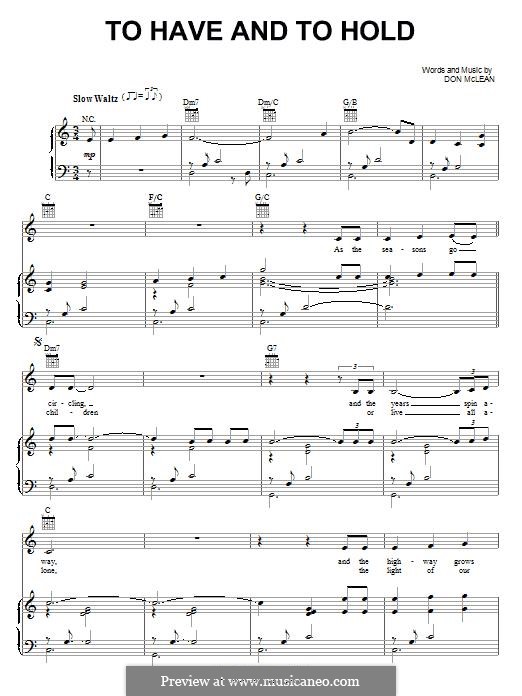 To Have and To Hold: To Have and To Hold by Don McLean