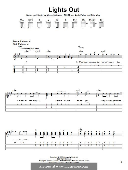 Lights Out (UFO) by P. Way, M. Schenker, A. Parker, P. Mogg on MusicaNeo