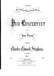 Concerto Duo for Two Pianos Four Hands, Op.4: Piano I part by Charles Edward Stephens