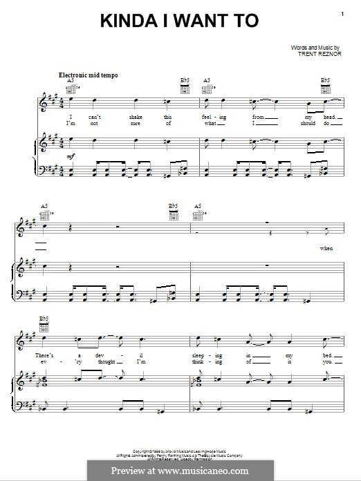 Kinda I Want To (Nine Inch Nails) by N. Rorem - sheet music on MusicaNeo