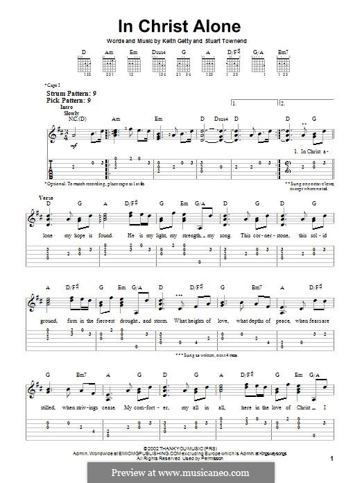 In Christ Alone (Newsboys): For guitar with tab by Keith Getty, Stuart Townend