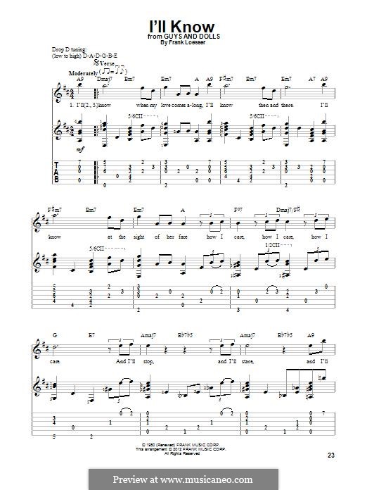 I'll Know (from Guys and Dolls) by F. Loesser sheet music on MusicaNeo
