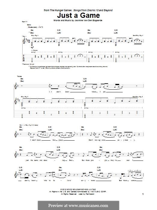 Just a Game: For guitar with tab by Birdy