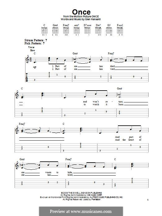 Once (The Swell Season): For guitar with tab by Glen Hansard