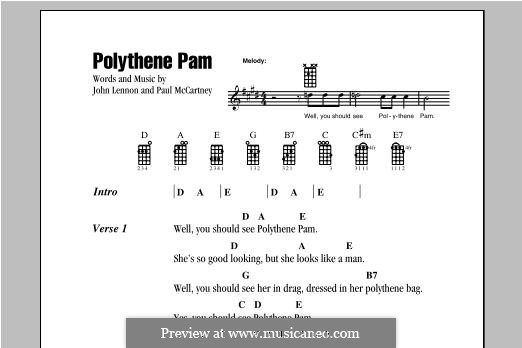 Polythene Pam (The Beatles): For ukulele by John Lennon, Paul McCartney