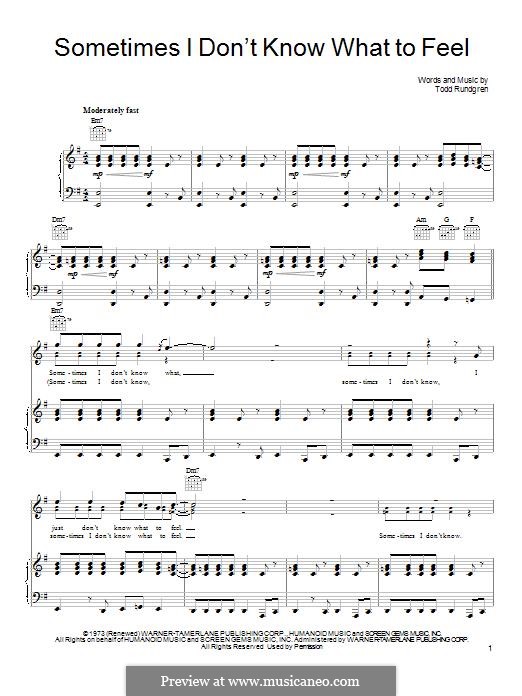 Sometimes I Don't Know What To Feel: Sometimes I Don't Know What To Feel by Todd Rundgren