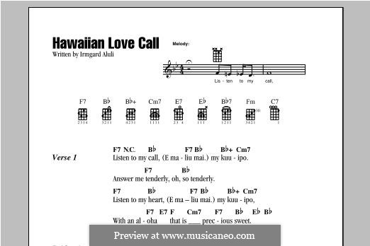 Hawaiian Love Call: Lyrics and chords by Irmgard Aluli