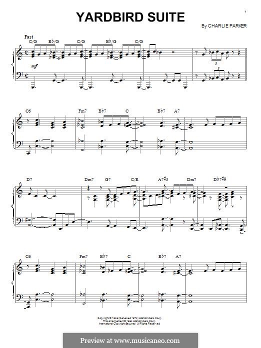 Yardbird Suite: For piano by Charlie Parker