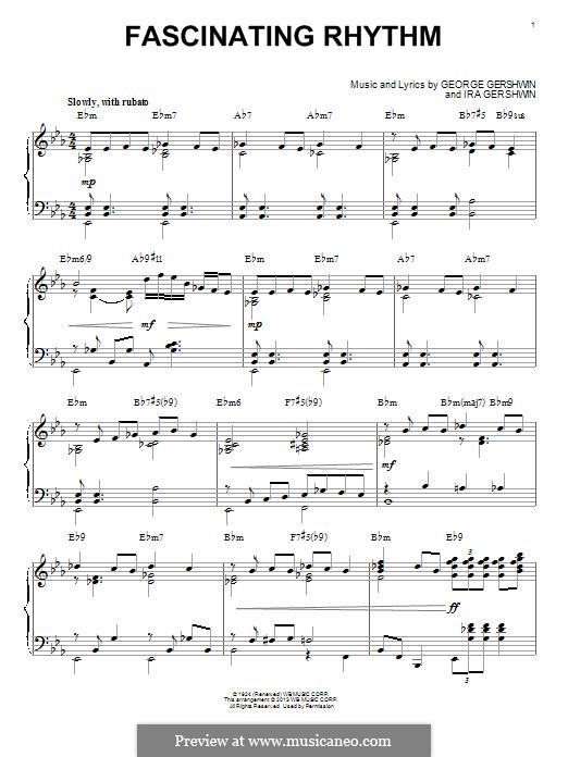 Fascinating Rhythm (from Rhapsody in Blue): For piano (jazz version) by George Gershwin