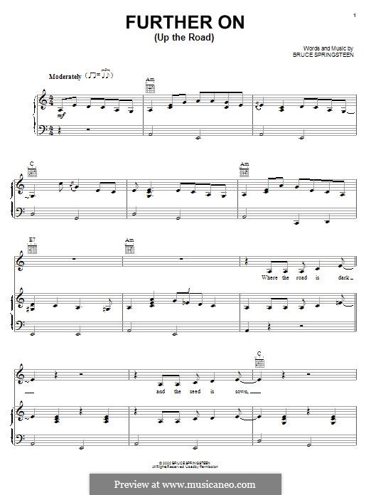 Further On (Up The Road) by B. Springsteen - sheet music on MusicaNeo